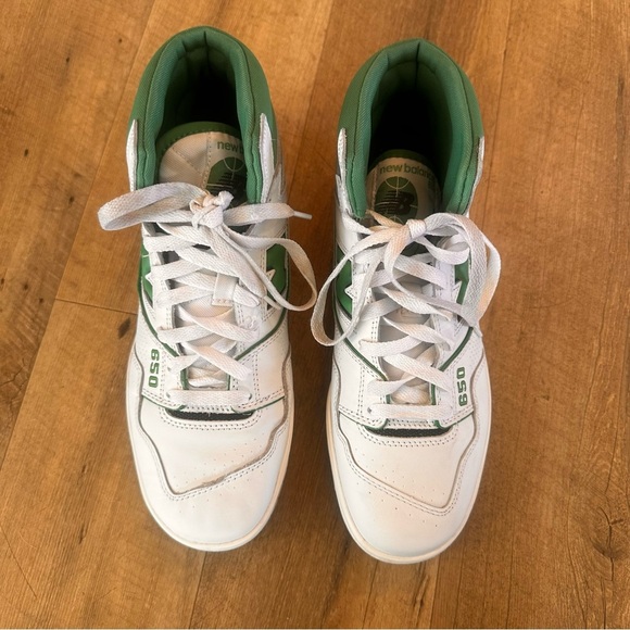 New Balance 650R BB650RWG White and Green Sneakers - Picture 3 of 10